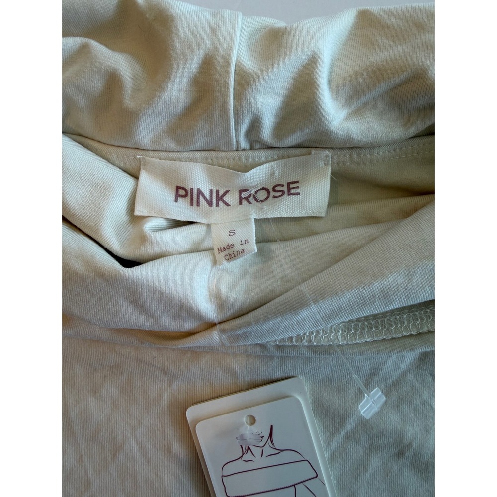 Pink Rose Womens Cream Off Shoulder Cowl Neck Knit Top Small NEW - Picture 8 of 9